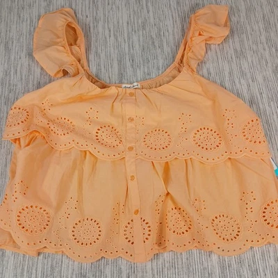 Derek Heart Women's Orange Blouse Halter Top Size XL New Sheer Lightweight  - Image 1 of 4