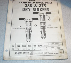 THOR Power Tool, Parts List Manual Rock Drill & Sinkers 338 & 375, from 1980 - Picture 1 of 3