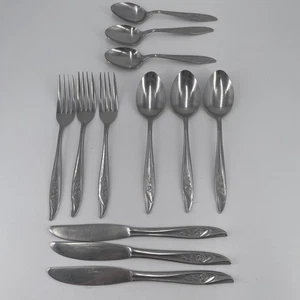 Vintage llC Stainless Flatware Japan Rose Pattern Mixed Lot Extra large Party - Picture 1 of 4