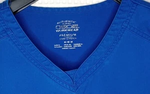 Autentico Cherokee Scrub Top Abbigliamento da Lavoro Core Elasticizzato Blu Taglia M, 3 Tasche, Scollo V - Foto 1 di 8
