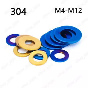 Lavadoras planas de acero inoxidable 304 titanio M4 M5 M6 M8 M10 M12 - Imagen 1 de 7