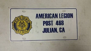 EXPIRED CALIFORNIA Booster License Plate American Legion Post 468 Julian Plastic - Picture 1 of 1