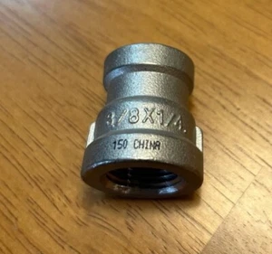 Reducing Coupling 3/8" Female x 1/4" FNPT T-316 Stainless Steel NEW OPEN BOX - Picture 1 of 2