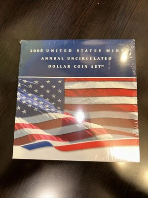 2008 US Mint Annual Uncirculated Dollar Coin Set 6 Coins Sealed - Image 1 of 2