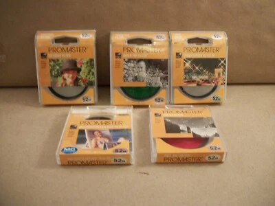 5 PROMASTER Pro 52mm Camera Lens Filters - Diffuser, Red R2, Green PO1, Cross Sc - Image 1 of 4