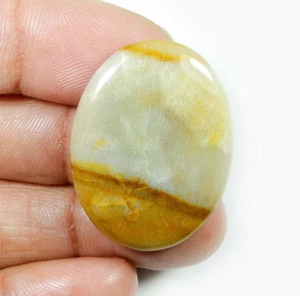 Agata a pois cabochon naturale 32 ct forma ovale pietra preziosa sfusa {34x26} MI25-34 - Foto 1 di 6