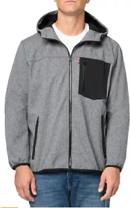 Levi's Men's Water-Resistant Soft Shell Hooded Jacket - Black - Size S - Picture 1 of 5