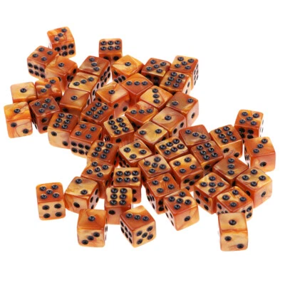 50pcs Acrylic Six Sided Dices 12mm D6 Dice for D&D DnD RPG Party Game Brown - Image 1 of 4