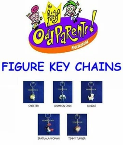 NICKELODEON RETIRED FAIRLY ODDPARENTS KEYCHAIN BACKPACK ZIPPER PULL MINI FIGURES - Picture 1 of 6