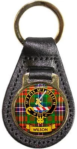 Llavero de cuero Scottish Family Clan Crest Wilson hecho en Escocia - Imagen 1 de 2