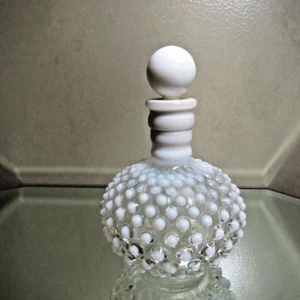 Fenton französische opaleszierende Hobnail Friseurflasche mit Stopfen und Kork - Bild 1 von 14