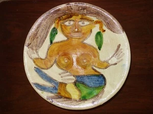 Vtg Mexican Folk Art Pottery Mermaid Bowl By Dolores Porras - Picture 1 of 16