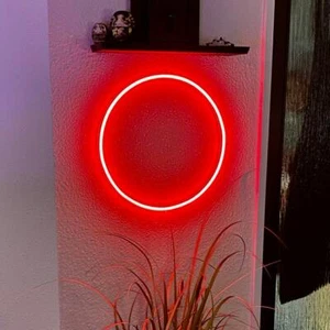 Circle Full Moon Sun Vivid LED Neon Sign Lamp Light Flex Acrylic Display Decor - Picture 1 of 6