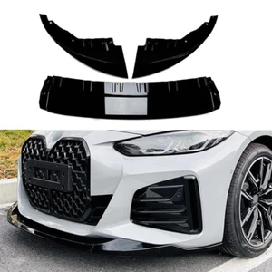 For BMW 4 Series G22 G23 G26 Gloss Black Front Bumper Spoiler Lip Kit 21-23 A - Picture 1 of 7
