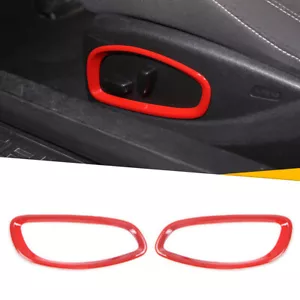 2X Anillo de cubierta de botón de ajuste de asiento para Chevrolet Camaro 2017+ accesorios rojos - Imagen 1 de 10