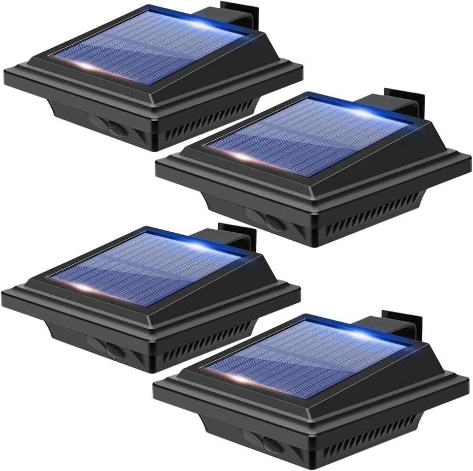 4Pcs 40LEDs Solar Light Sensor Lights for Gutter Fence Pathway Security Lamps - Image 1 of 4