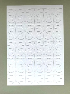 Embossed Card / Topper. PETAL design White x 6 ...300gsm. ...(F) - Picture 1 of 1
