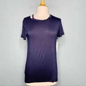T-shirt maglietta Sweet Romeo blu navy con colletto a spacco nuova con etichetta S - Foto 1 di 5