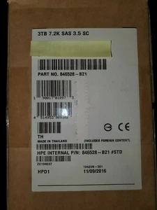 HP 3TB 3.5" Hard Drive 846528-B21 SAS 12G Midline 7.2K LFF SC - Afbeelding 1 van 1