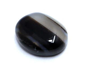 Piedra preciosa suelta cabujón de ágata a rayas naturales certificada de 9,40 quilates 15 x 11 x 6 mm - Imagen 1 de 5