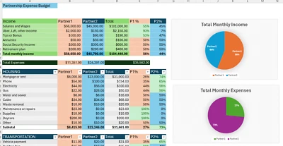 Roommates | Partners | Divorce Excel Budget | Domestic Partners - Digital - Image 1 of 3