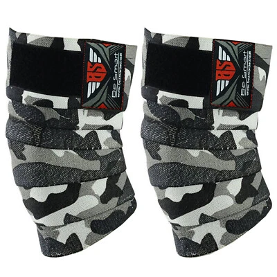 Weight lifting Knee Wraps Bandage Strap Guard Powerlifting Gym Pad Sleeves  - Image 1 of 2