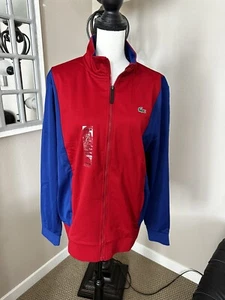 Lacoste Men's Blue And Red Sport Performance Textured Jacket  New With Tag - Picture 1 of 5