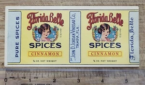 JAR Bottle Label Florida Belle Spices John Jordan Tampa - Picture 1 of 1