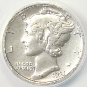 1921-D Mercury Dime 10C Coin - Certified ANACS AU50 Details - Rare Key Date! - Picture 1 of 4