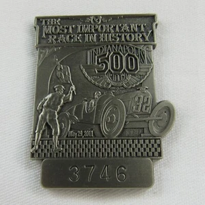 2011 Indianapolis 500 Silver #3746 Pit Badge IMS 100th Anniversary Dan Wheldon - Picture 1 of 6