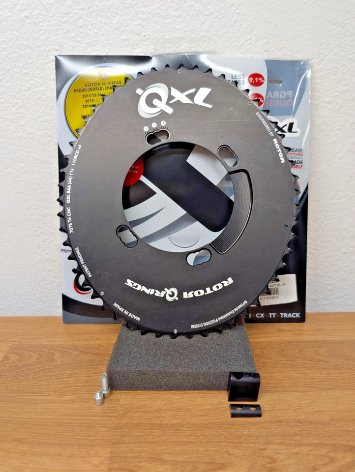 Rotor QXL 54A Tooth  11spd Oval Outer Chain Ring- 110BCDx4 - Black - New - Image 1 of 3