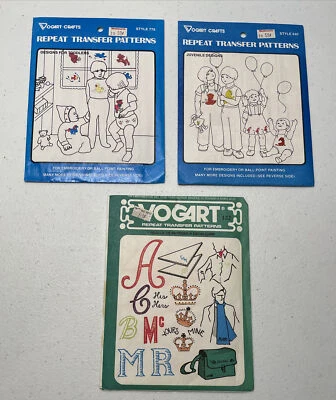 Vogart Crafts 重复转移熨烫图案青少年 Fueille De Patrons 批量 3 件 — 第 1/4 张图片
