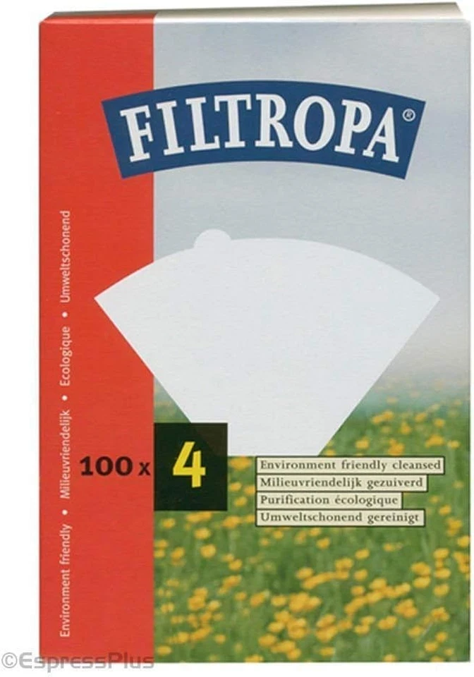 3 papeles de café blanqueados Filtropa tamaño cuatro, paquete de 100 filtros de café Foto 1 de 1