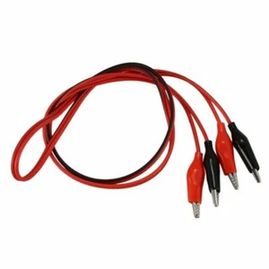 1m Crocodile Alligator to Crocodile Alligator Clip Test Leads Cable Red & Black - Picture 1 of 1