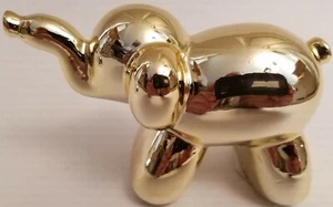 Ceramic Mirror Finish Elephant Figurines 2.8”H x 4.5”L, Select: Gold or Silver - Picture 1 of 4