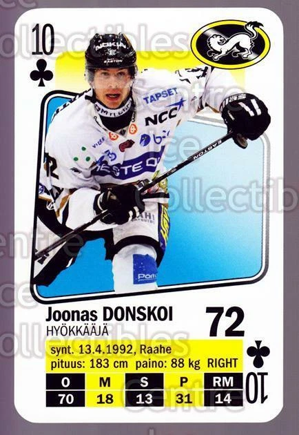 2011-12 Finnish SM LIIGA Playing Card #49 Joonas Donskoi - Image 1 of 1