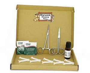 Puppy Dog Mini Cord Whelping Kit Umbilical Cord Clamps Forcep, Scissors Iodine - Picture 1 of 3