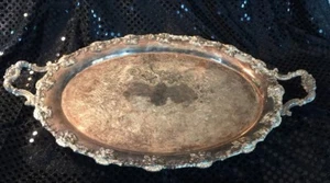 Ornate Silverplate Tray England 1912 Hallmarks Menorah SILVER PLATE - Picture 1 of 9