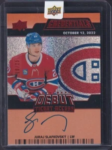 JURAJ SLAFKOVSKY - 2022 UD Credentials Debut Ticket Access Rookie Auto /25 - Picture 1 of 1