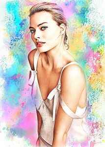 Margot Robbie  Model Superstar Diva   1/5  ACEO Art Print Card By.Marci