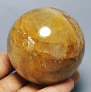 Golden Healer FIRE QUARTZ Hematoid Crystal Sphere Ball Orbicular Reiki Statue - Picture 1 of 10