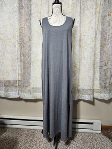 Sam Edelman Womens Large Maxi T Shirt Dress Sleeveless Cut Out A-Line Side Slits - Picture 1 of 20