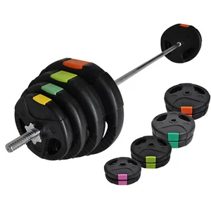 Total 40.5kg - 198cm Barbell Bar Weight Set + 32.5kg Cement Weight Plates - Picture 1 of 9