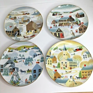 4 Platos de Navidad Betsy Bates Libro Mundial Serie Anual Granja Iglesia Casa Posada - Imagen 1 de 10