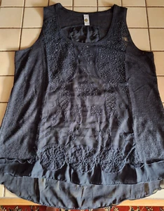 Tredy Longtop Gr. 44 schwarz Negligee, ärmellos durchsichtig - Bild 1 von 7