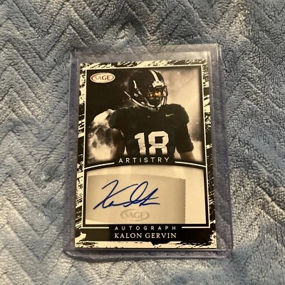2022 Sage Artistry Kalon Gervin Auto! Signed Rare Michigan State Kansas  - Image 1 of 2