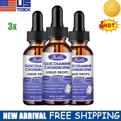 3x60ML Glucosamina Condroitina MSM Gotas Líquidas Suplemento de Apoyo Articular Saludable Foto 1 de 4