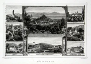 1850 Königstein Deutschland Stahlstich - Bild 1 von 1
