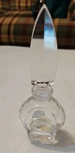 Botella perfume de vidrio de la era Art Deco IRICE de colección 6,5" facetada - Imagen 1 de 4