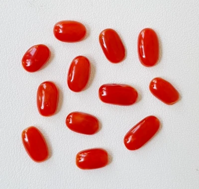 Antiguo !! Cabujón pulido de forma suelta ovalada de coral 'rojo' japonés... - Imagen 1 de 4